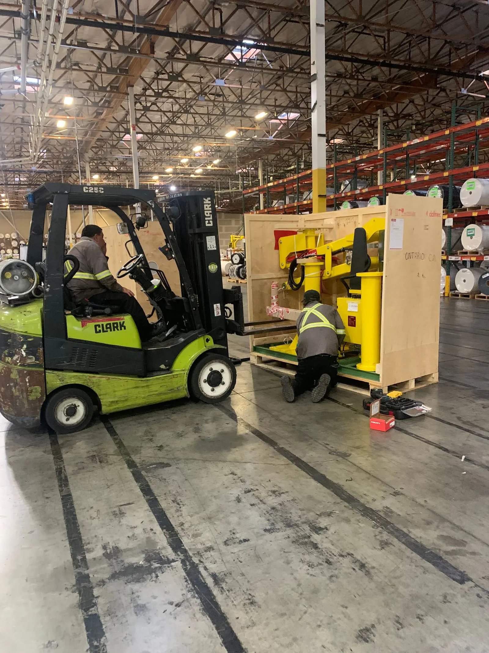 Packing crating international machinery movers cross-border AZVIR
